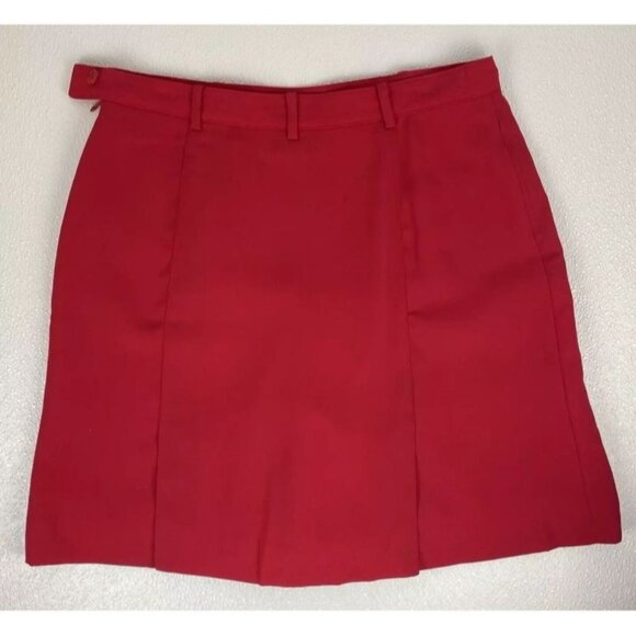 VTG Astra Womens 12 Classic Red Microfiber A-Line Flap Front Side Zip Skort - Picture 13 of 13